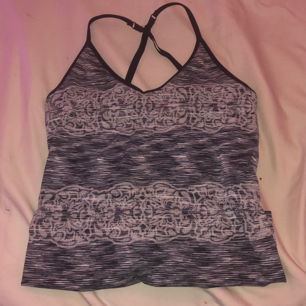 Black and white floral tank top